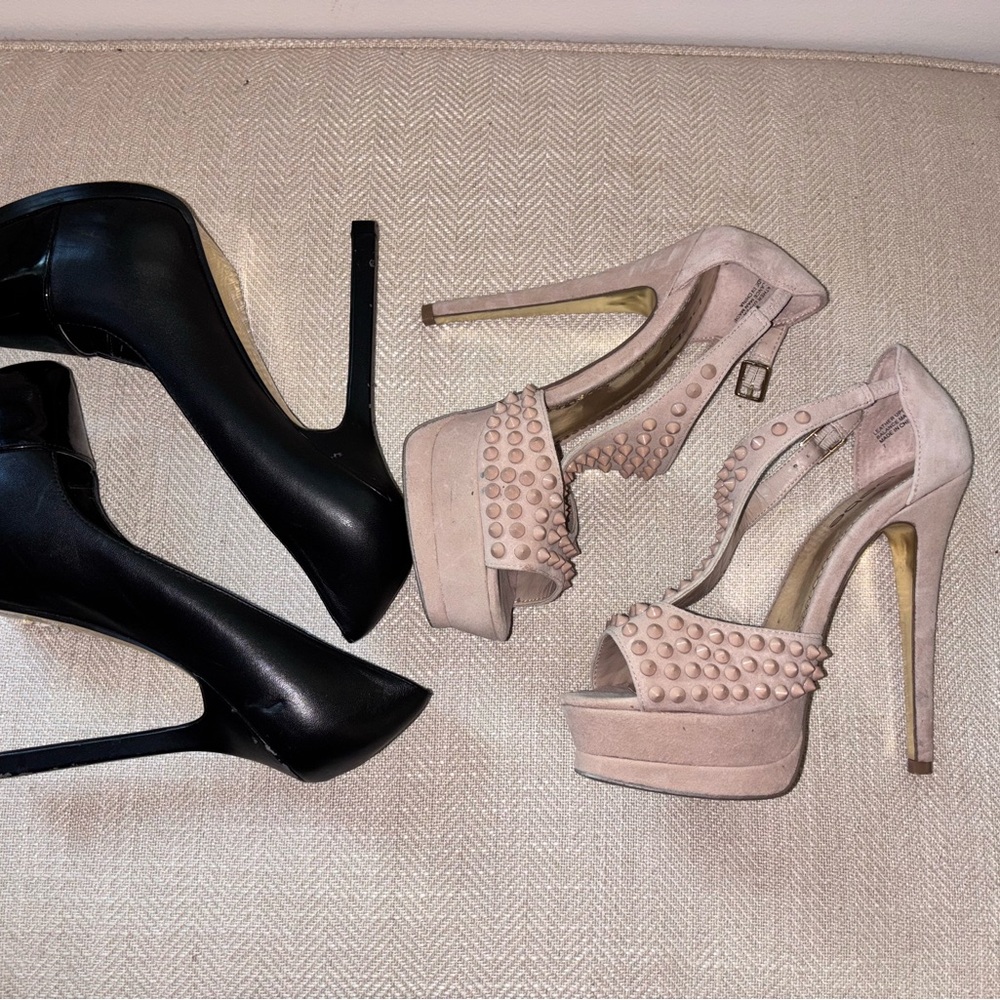 Bundle of Sky High Heels Collection BeBe heels & Bakers Thigh high boots